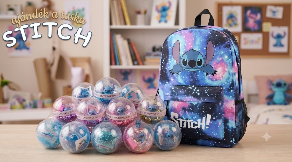 Csillagközi Stitch Hátizsák és Varázsgolyó Csomag