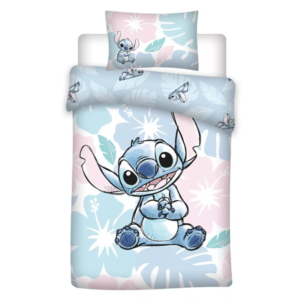 Disney Lilo és Stitch pasztell gyerek ágyneműhuzat – Lágy trópusi álmok a legédesebb csillagkutyával (ELŐRENDELHETŐ)