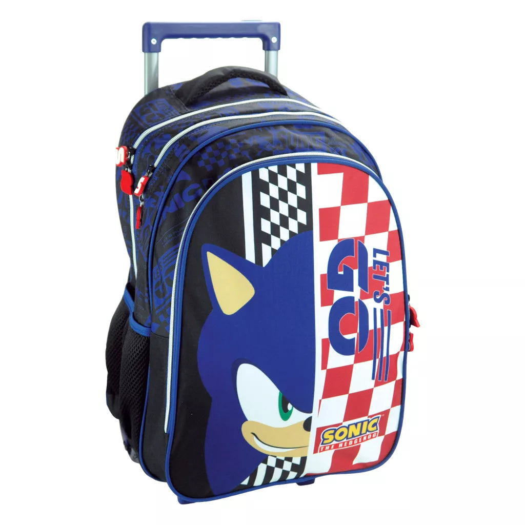 Sonic the Hedgehog gurulós iskolatáska – 46 × 35 × 20 cm