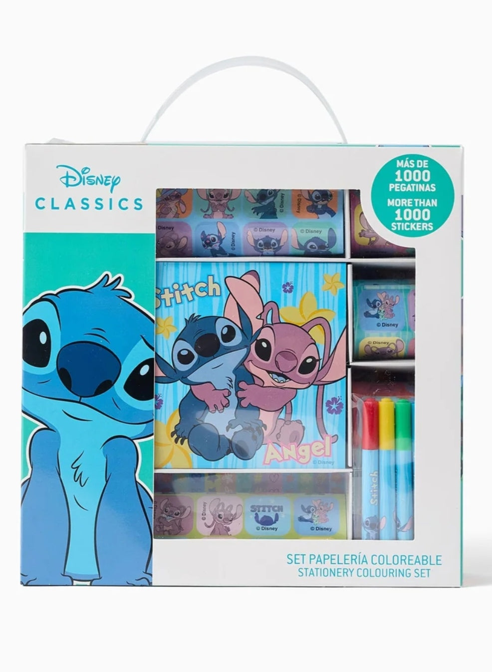 Színezős matricakészlet gyerekeknek, 3 éves kortól – Stitch és Angel