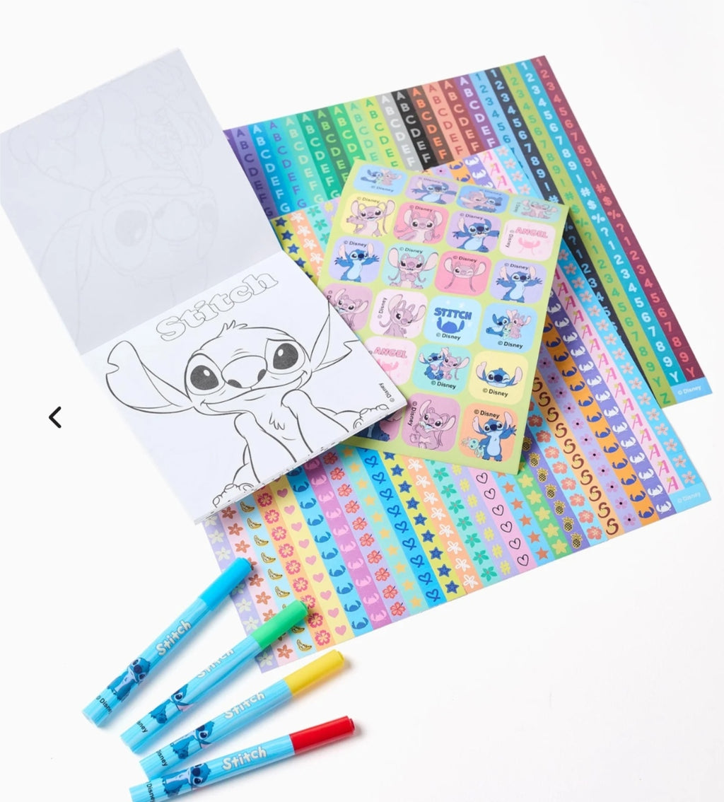 Színezős matricakészlet gyerekeknek, 3 éves kortól – Stitch és Angel